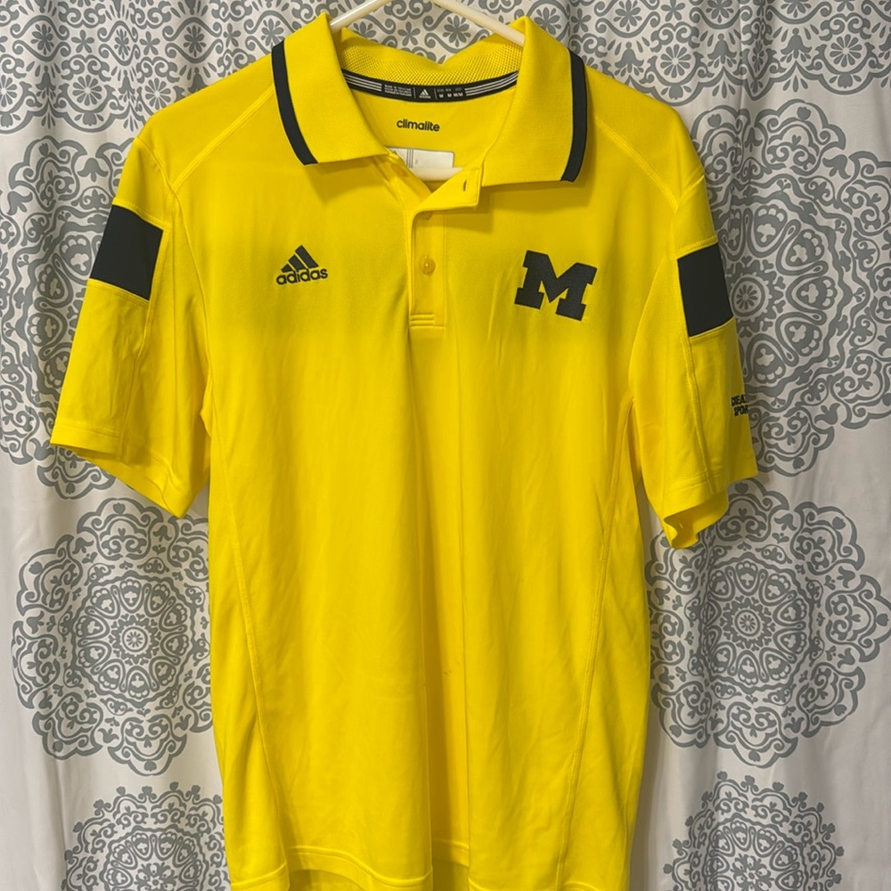 Michigan men’s polo medium Adidas